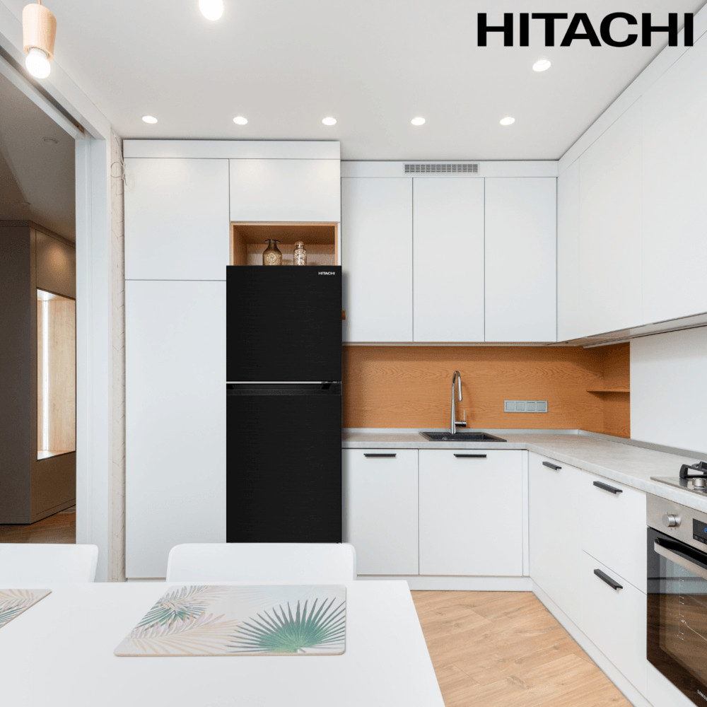HITACHI ตู้เย็น 2 ประตู 7.4 คิว HRTN5230MBBKTH สีดำ รับประกันของเเท้
