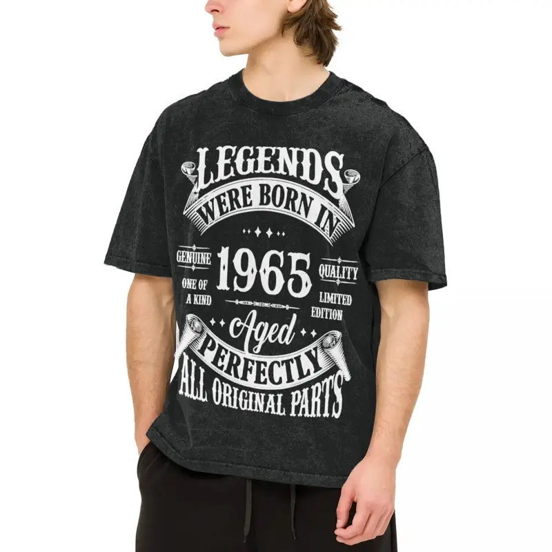 Hip Hop Vintage Legends Born In 1965 60 Years Old T Shirt  Style Men Women 60th T-Shirts Fashion Top