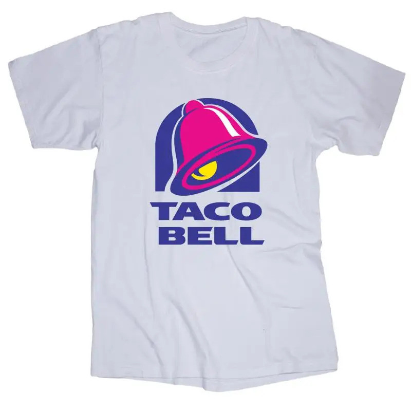 Taco Bell Logo เสื้อยืดสีขาวอาหารสําเร็จรูป