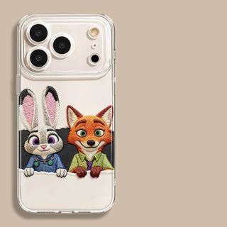 สำหรับIPhone 17 15 13 11 air 12 16 14 Pro Max X XR XS Max 14 7 16 15 8 Plus ปักสีน้ำมันรูปดาว นิคจูดี้ คู่รักปกใส