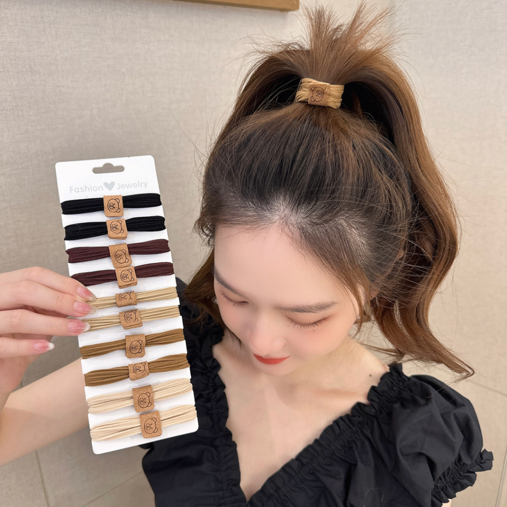 ชุดยางมัดผม BEAR 10 ชิ้นใน 4 COLORS ชุดยางมัดผมกาแฟสุดน่ารัก 10 ชิ้น [CODE G402][T1-KHO1]