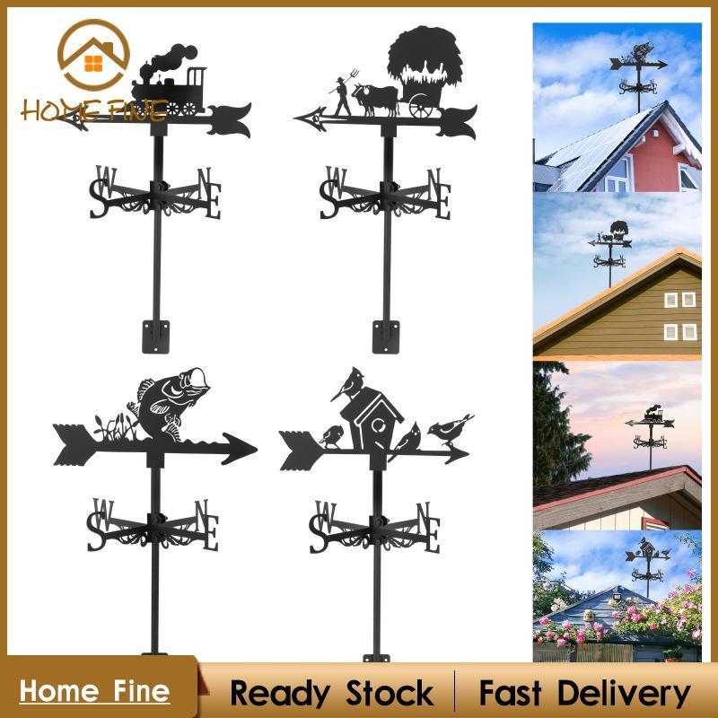 [Katarina_x] Wrought Iron Weather Vane Rooster Weather Vane Outdoor Weather Vane Dome Accessory Weat