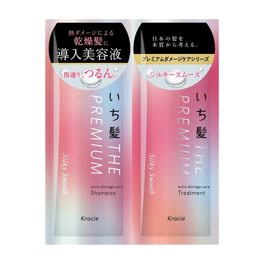 ICHIKAMI THE PREMIUM EXTRA DAMAGE CARE TRIAL SET SILKY SMOOTH 10 ml +10 g / แชมพูและครีมนวดบำรุงเส้นผม ซอง (ซิลกี้ สมูธ)