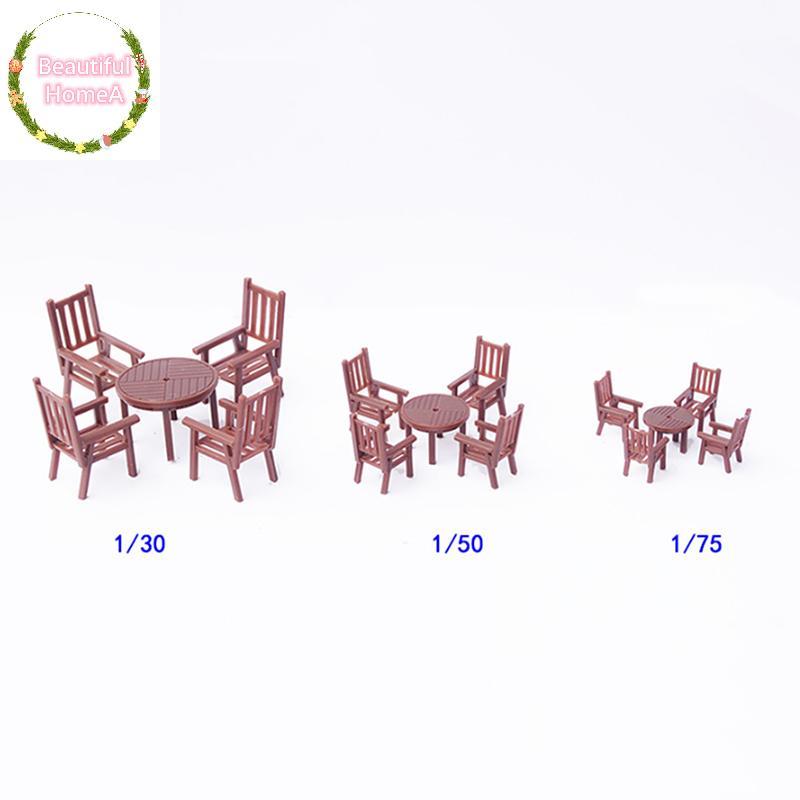 BHome 1 ชุดโต๊ะจําลองและเก้าอี้โมเดลฉากเฟอร์นิเจอร์อุปกรณ์เสริม TH