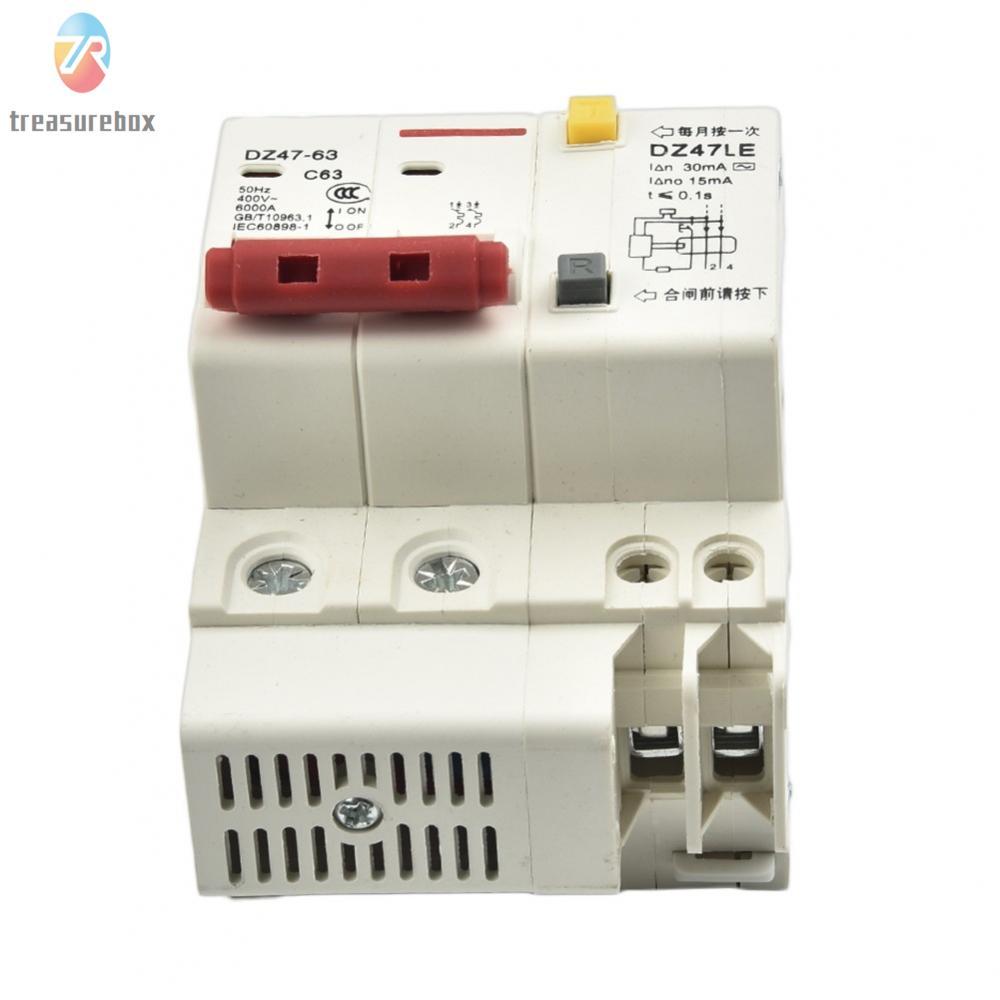 TRSBX❤️Advanced DZ47LE63 2P 6A63A 230V Circuit Breaker with Grounding Wire Connectivity