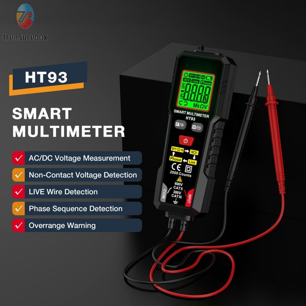 TRSBX❤️Digital Multimeter LED Flashlight Live Test Phase Test High-Resolution LCD