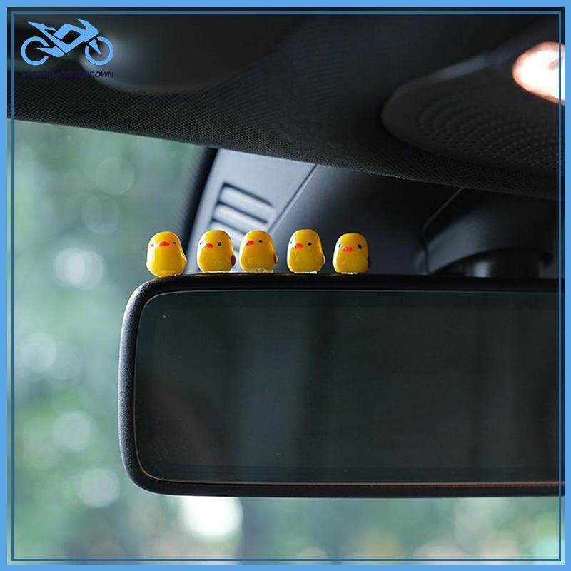 EVER 5 ชิ้นน่ารัก Mini Ducks ตกแต่งภายในรถยนต์กระจกมองหลังอัตโนมัติ Dashboard เครื่องประดับสําหรับผู