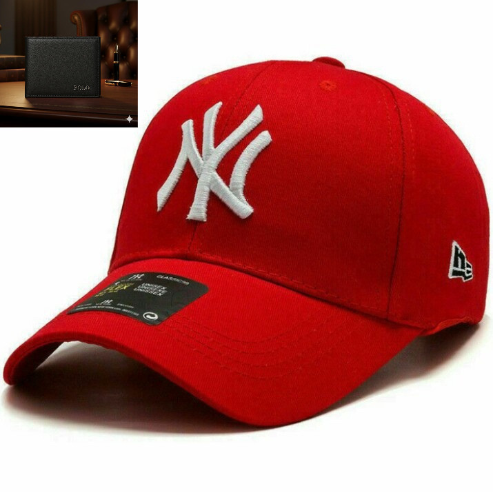 GADABUY_16 HAT PACKAGE ฟรี WALLET NY NEW YORK HAT UNISEX MEN WOMEN / HAT PACKAGE ฟรี POLO WALLET / N