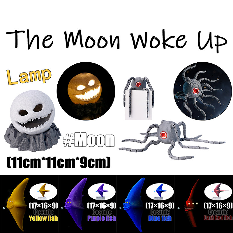 3D การพิมพ์ของเล่น Moon Wape Up Action Figure Chrysanthemum monster The Moon โคมไฟเคลื่อนย้ายได้รูปของเล่นสะสม