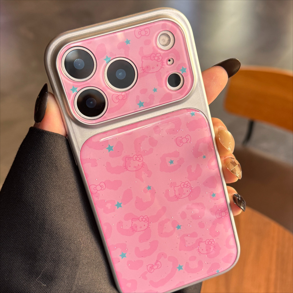 GOAT Shining powder รองพื้นกาวแต่งหน้าลายเสือดาว KT star bow casing เข้ากันได้กับ iPhone 17 PRO MAX 