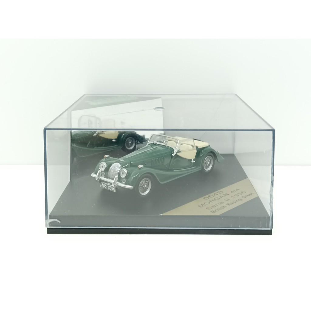 A38 Sun Star Vichy Vitesse British Morgan 4/4 1/43 โมเดลรถอัลลอย, สีเขียวแข่งอังกฤษ, กล่องแสดงด้านบน