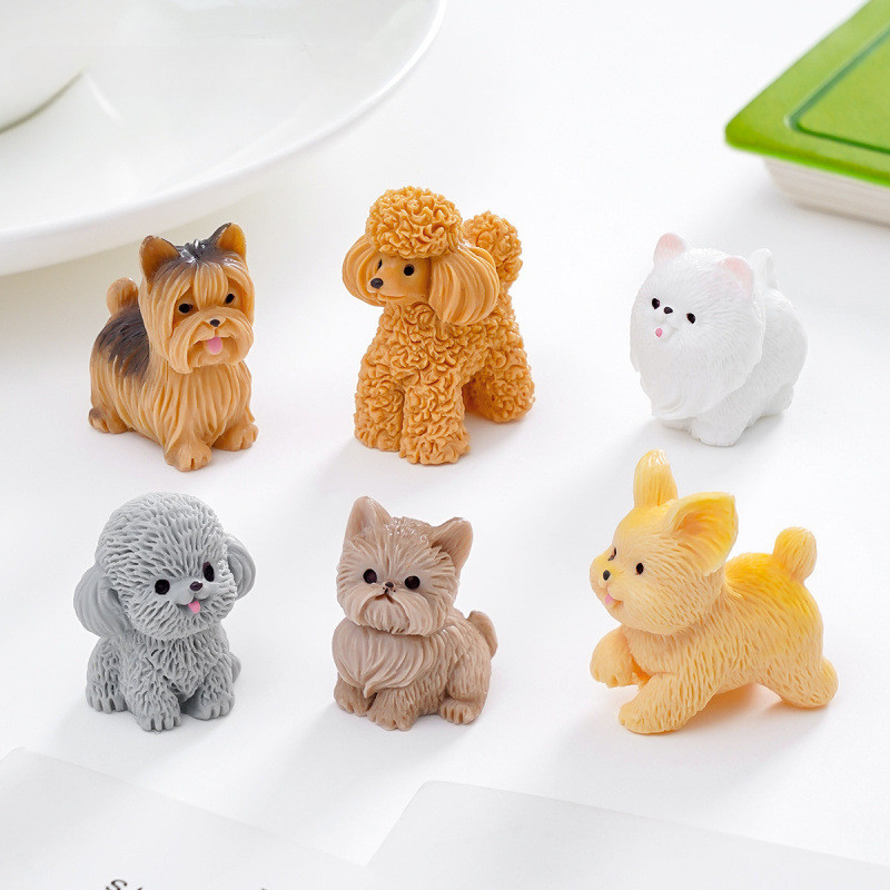 7 ชิ้น/เซ็ตการ์ตูน Mini สัตว์เลี้ยงสุนัขสัตว์ Miniatures เรซิ่นเครื่องประดับ Moss Terrarium Micro ภูมิทัศน์ Fairy ตกแต่งสวน