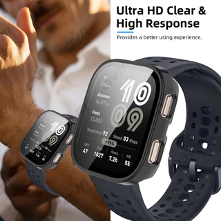 PC กรณีป้องกัน + กระจก for Amazfit Bip 6 ฟิล์มกันรอย แผ่นกระจกป้องกันหน้าจอแบบทนทาน for Amazfit Bip6 Accessories