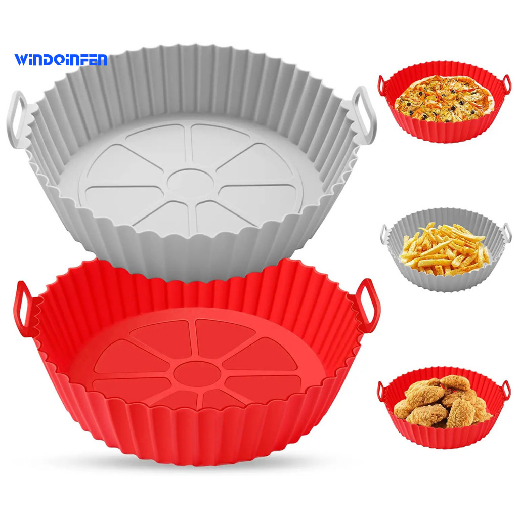 ซิลิโคน Air Fryer แผ่นด้านล่างเครื่องล้างจาน Safe Air Fryer Liner ซิลิโคน Air Fryer Liners สําหรับ 3