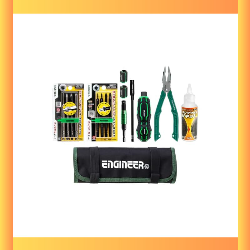 ENGINEER Engineer Combination Tool 9-Piece Set - Screwdriver for Removing Domed Phillips Screws and 