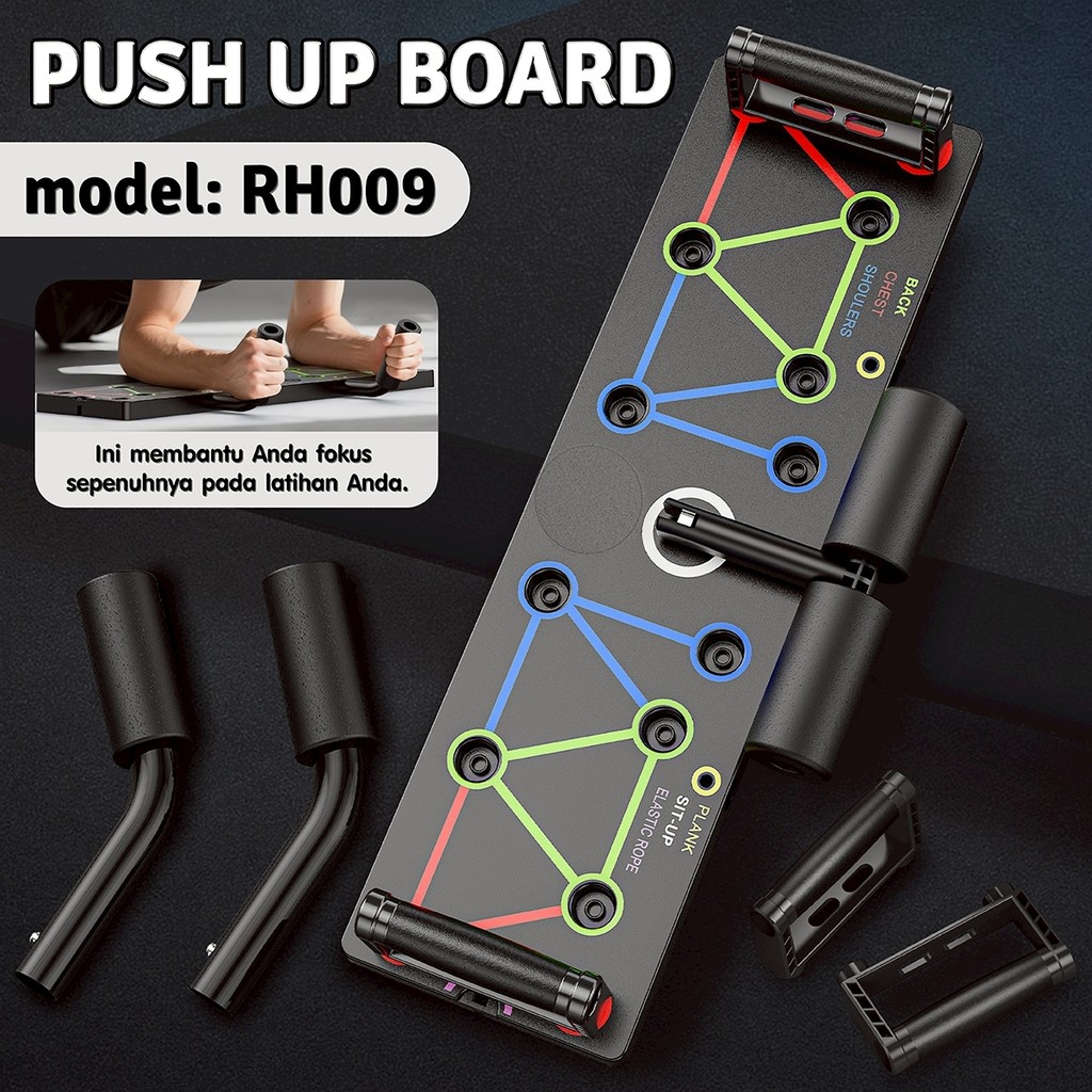 BG SPORT All in One 5 in 1 Push Up & Sit Up Board - อุปกรณ์ออกกําลังกายมัลติฟังก์ชั่นสําหรับกล้ามเนื