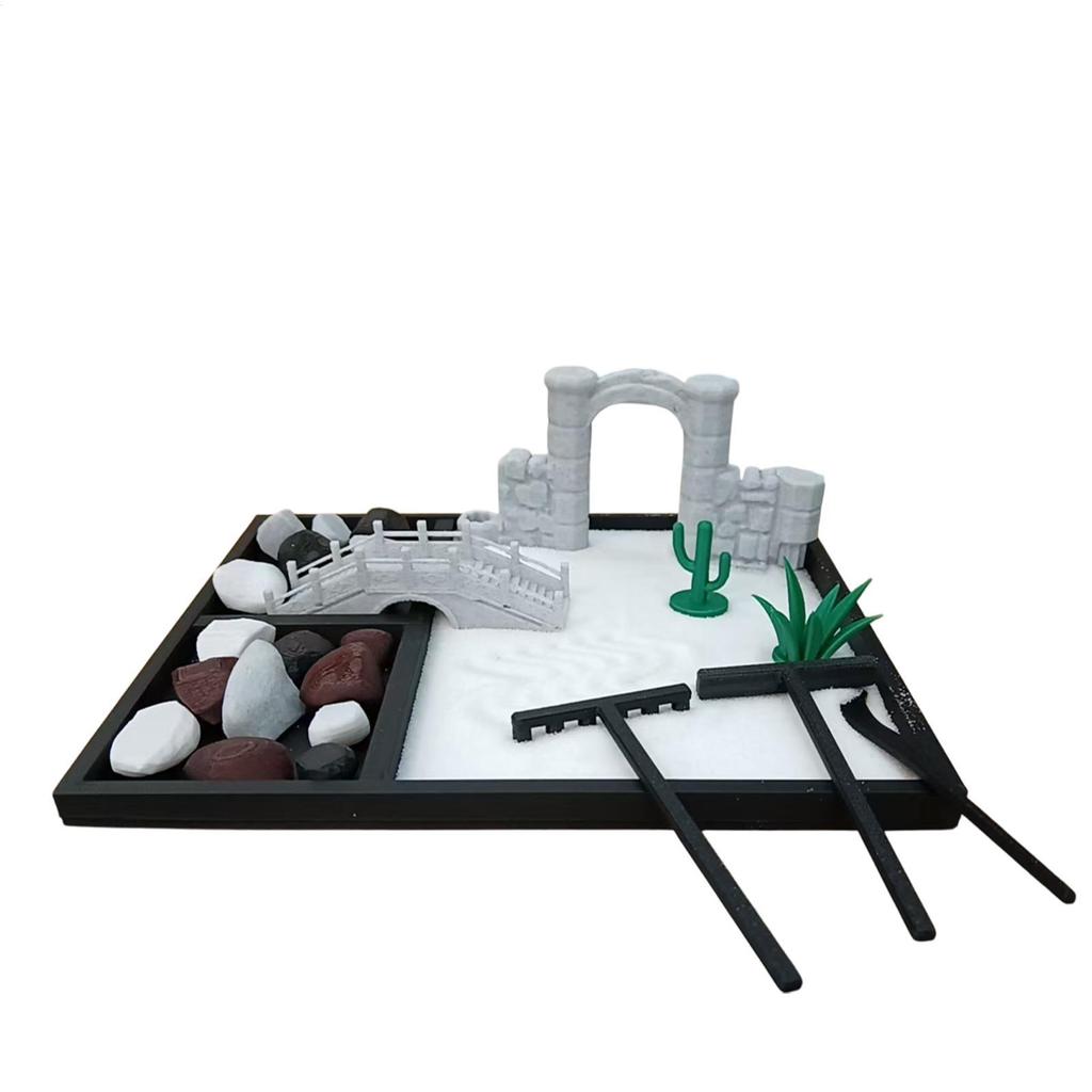 Miniature Zen Garden ชุดเดสก์ท็อปญี่ปุ่นขนาดเล็ก Zen Garden ญี่ปุ่นโต๊ะ Rock Sand Zen Decor ขนาดเล็ก
