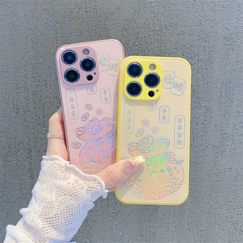 Fortune Wallet Gilding Glass รูปแบบใหม่เหมาะสําหรับ Apple 16pro เคสโทรศัพท์ iPhone15max17 Huawei Mat