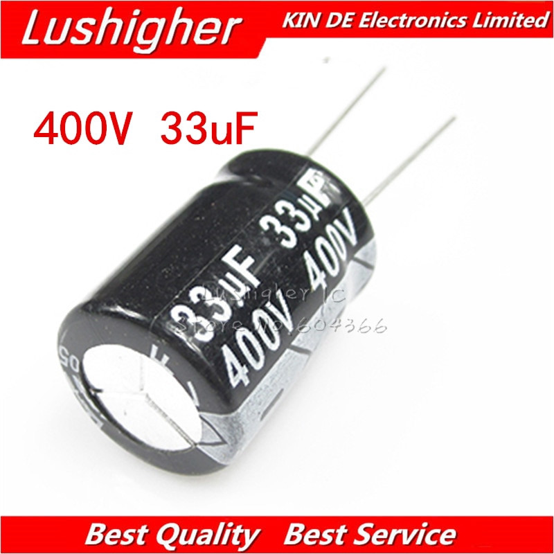 5PCS 400V33UF 16*22 มม.33UF 400V 16x22 มม.อลูมิเนียม Electrolytic Capacitor DIP