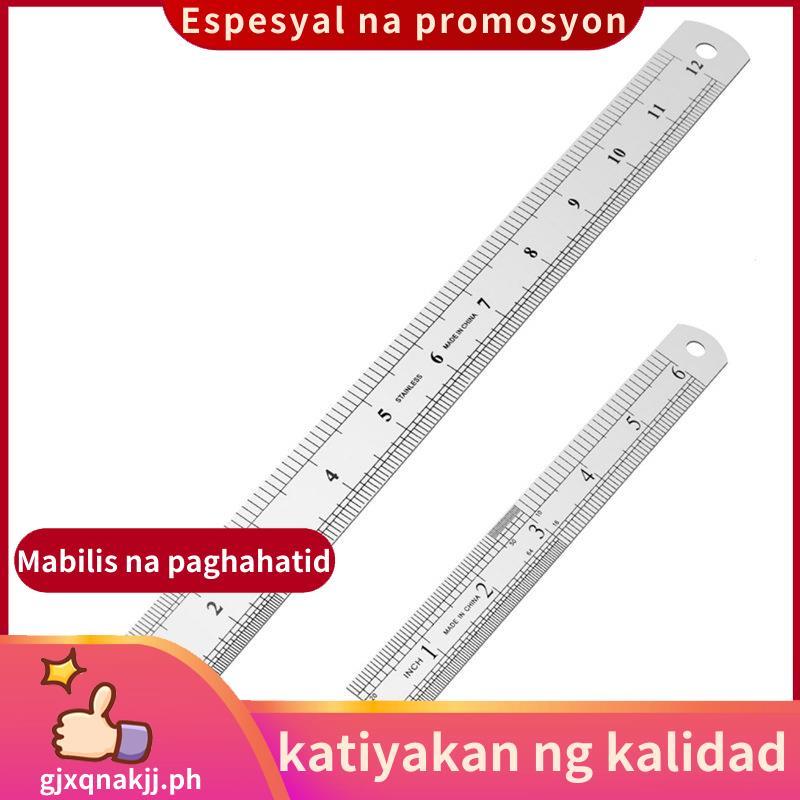 ไม้บรรทัดสแตนเลส 12 นิ้ว + ไม้บรรทัดโลหะ 6 นิ้ว.gjxqnakjjph