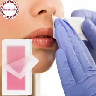 MeikoDeft 10 ชิ้นกําจัดขนขี้ผึ้งแถบแว็กซ์เช็ด Stier สําหรับใบหน้าขา Lip คิ้วขาแขน Body ผมลบ TH
