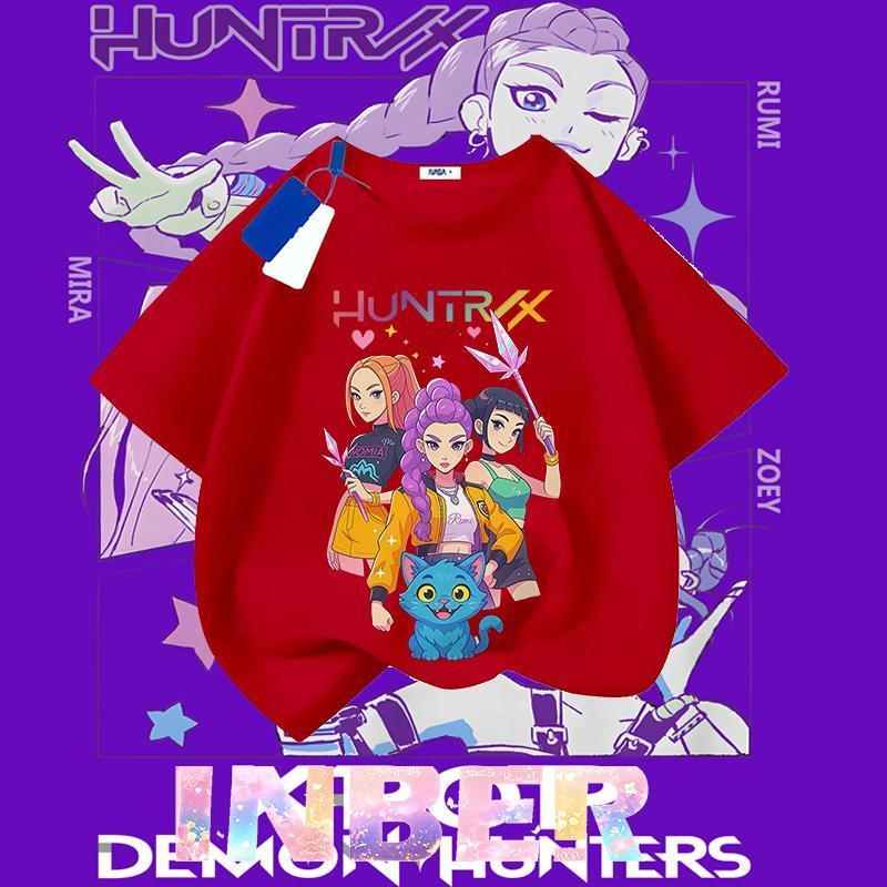 [COD]สไตล์ฤดูร้อนใหม่ Kpop Demon Hunters การพิมพ์คุณภาพสูง เหมาะกับทุกฉาก อเนกประสงค์และทันสมัย เสื้อยืดแขนสั้น ผ้าระบาย - รูปที่ 4