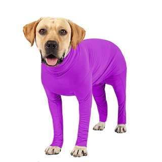 QQ PET เสื้อสัตว์เลี้ยง กันขนร่วงสำหรับสุนัขพันธุ์​กลางและใหญ่ ชุดกันขนร่วง รุ่นBodySuitมีซิป เสื้อผ้าสี่ขา