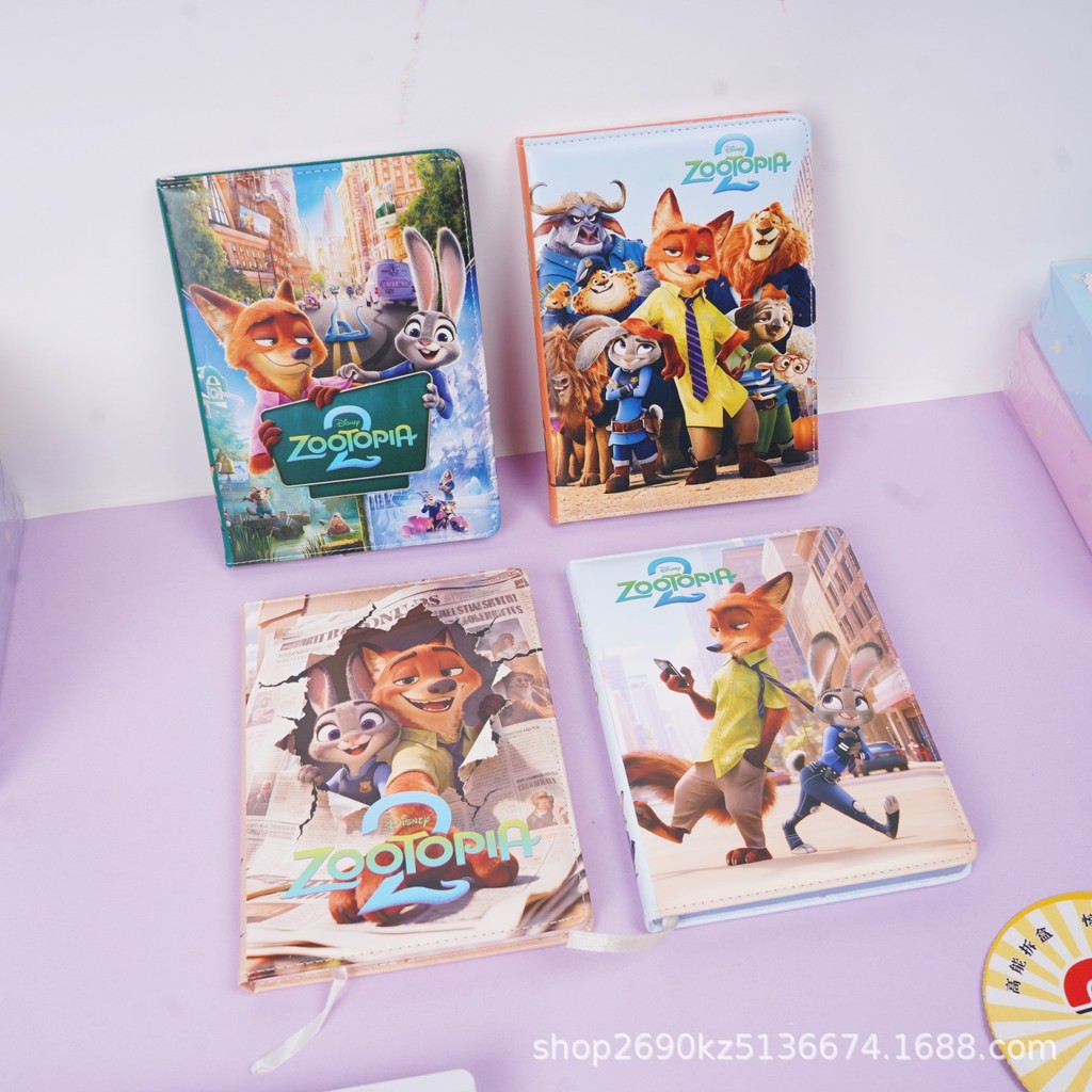 卡通新款疯狂动物城A5皮面手账本创意高颜值笔记本学生记事本Cartoon new crazy animal city A5 leather hand account ajyib8520cnx.my20