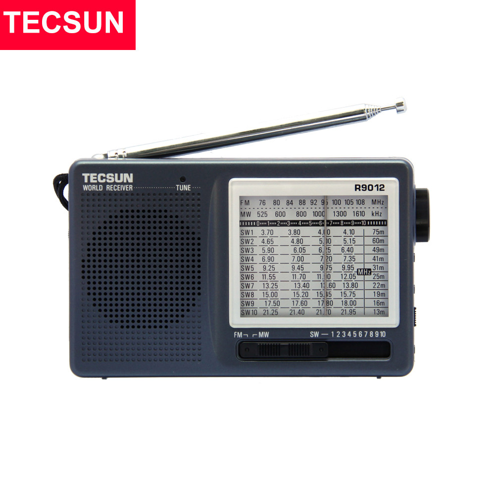 [ประเทศไทยมีสินค้าคงคลัง] TECSUN R-9012 วิทยุพกพา แถมหูฟังฟรี FM/AM/SW วิทยุปั่นไฟ 12 Bands Receiver