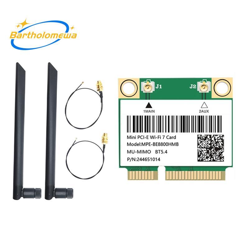 bartholomewaBE200 WIFI7 Mini-Pcie 8774M Tri-Band 2.4G/5G/6Ghz เครือข่ายไร้สาย WiFi Card Adapter WiFi