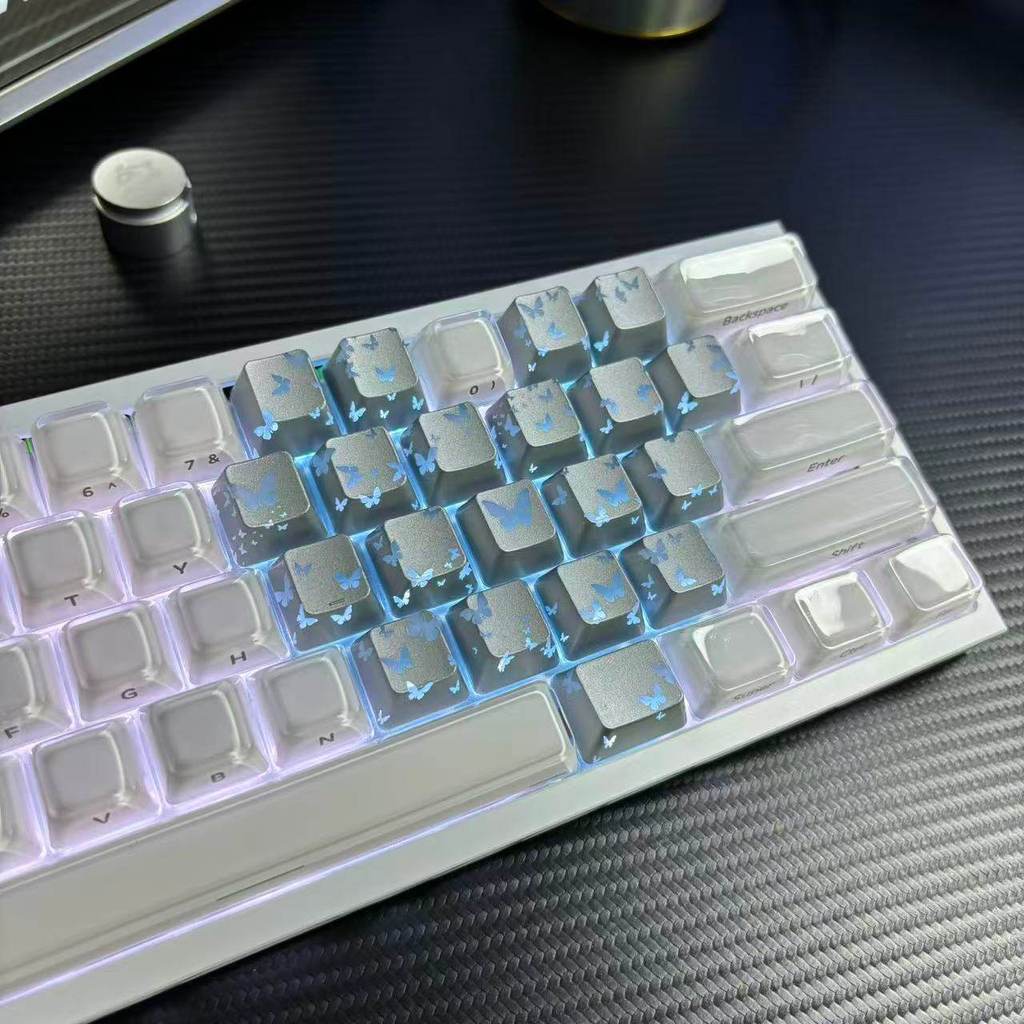 คีย์แคปใส keycap X xvx Butterfly Heart Keycap คริสตัล Jelly wooting60he + แกนแม่เหล็กคีย์บอร์ด ev63/