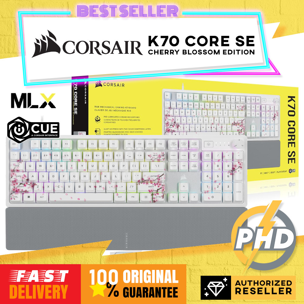 Corsair K70 CORE SE RGB Cherry Blossom Edition คีย์บอร์ดเกมกล
