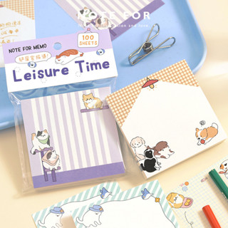 Memopad Play Days Design 100 แผ่นต่อแผ่นแมวสัตว์หมายเหตุแผ่น…
