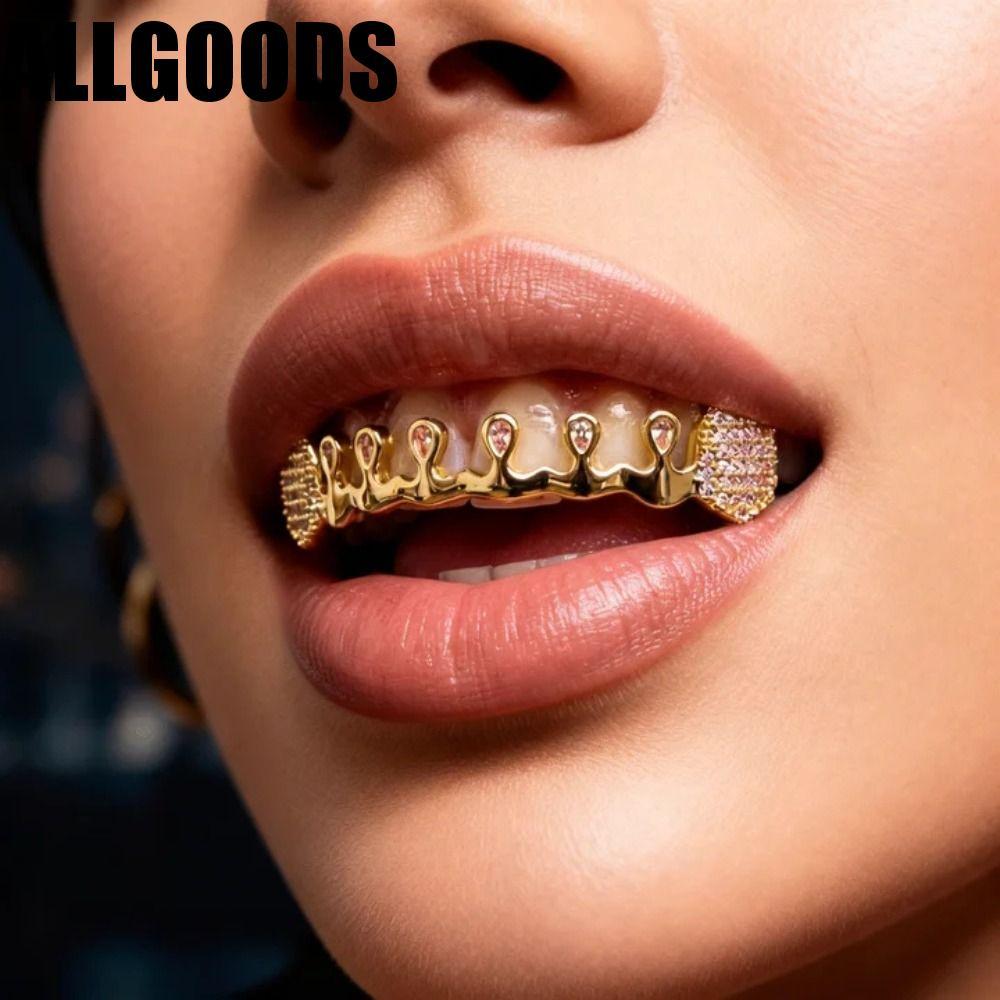 Grillz และหมวกฟัน Hiphop พังค์ เพชรสังเคราะห์ ถอดได้ ของขวัญบลิงและตลก