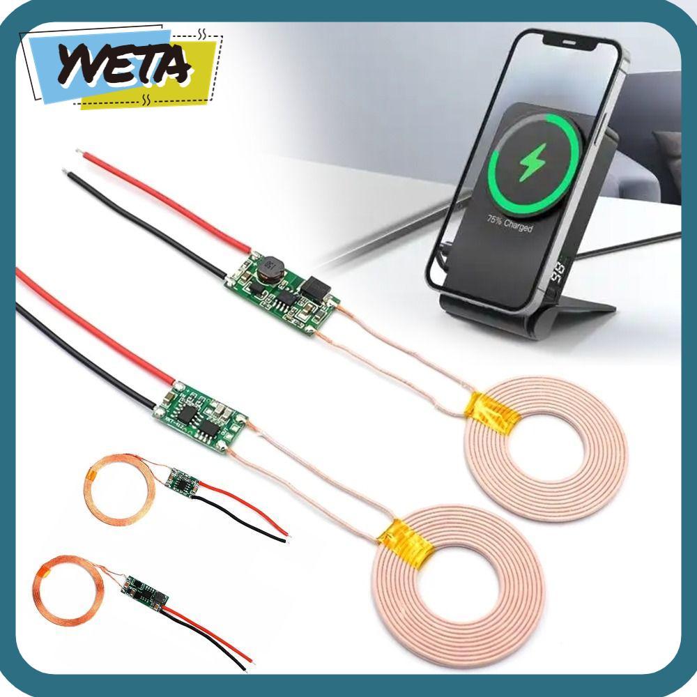 YVETA โมดูลชาร์จไร้สาย, เครื่องส่งสัญญาณ DIY แหล่งจ่ายไฟไร้สาย, ตัวรับสัญญาณทดแทน 5V1A/5V2A Wireless