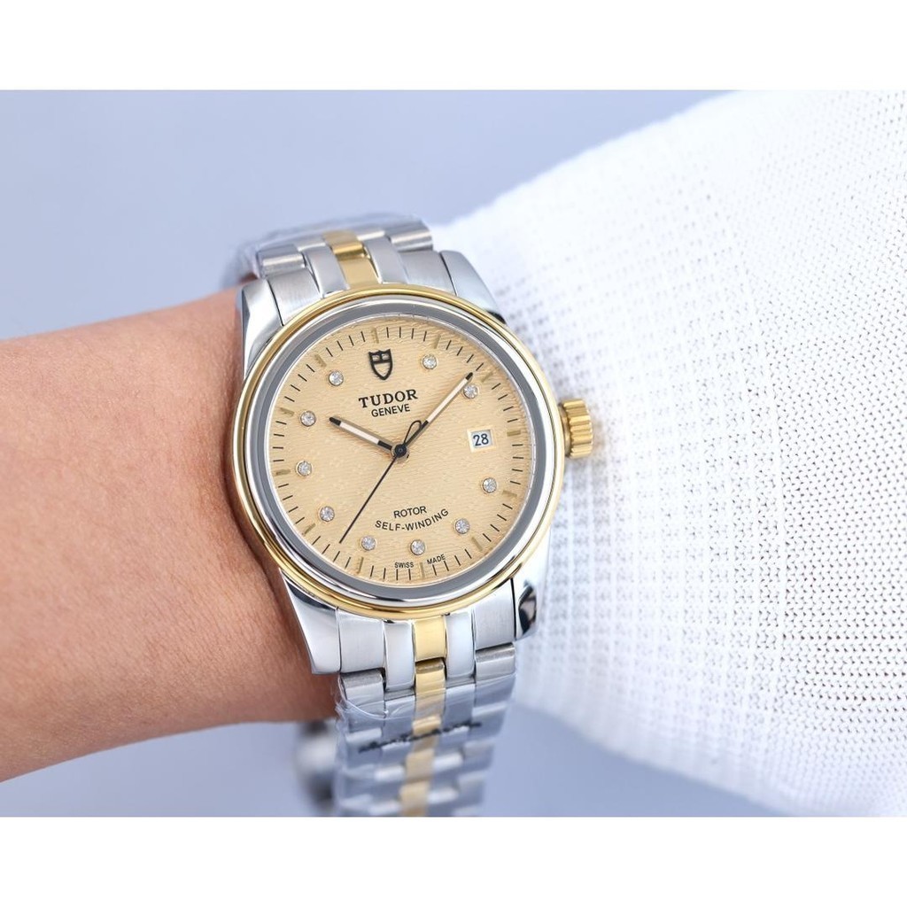 Tudor Swiss Tudor Mens Automatic Mechanical Watch 55010 Black Disc Tudor Mens Watch Watch