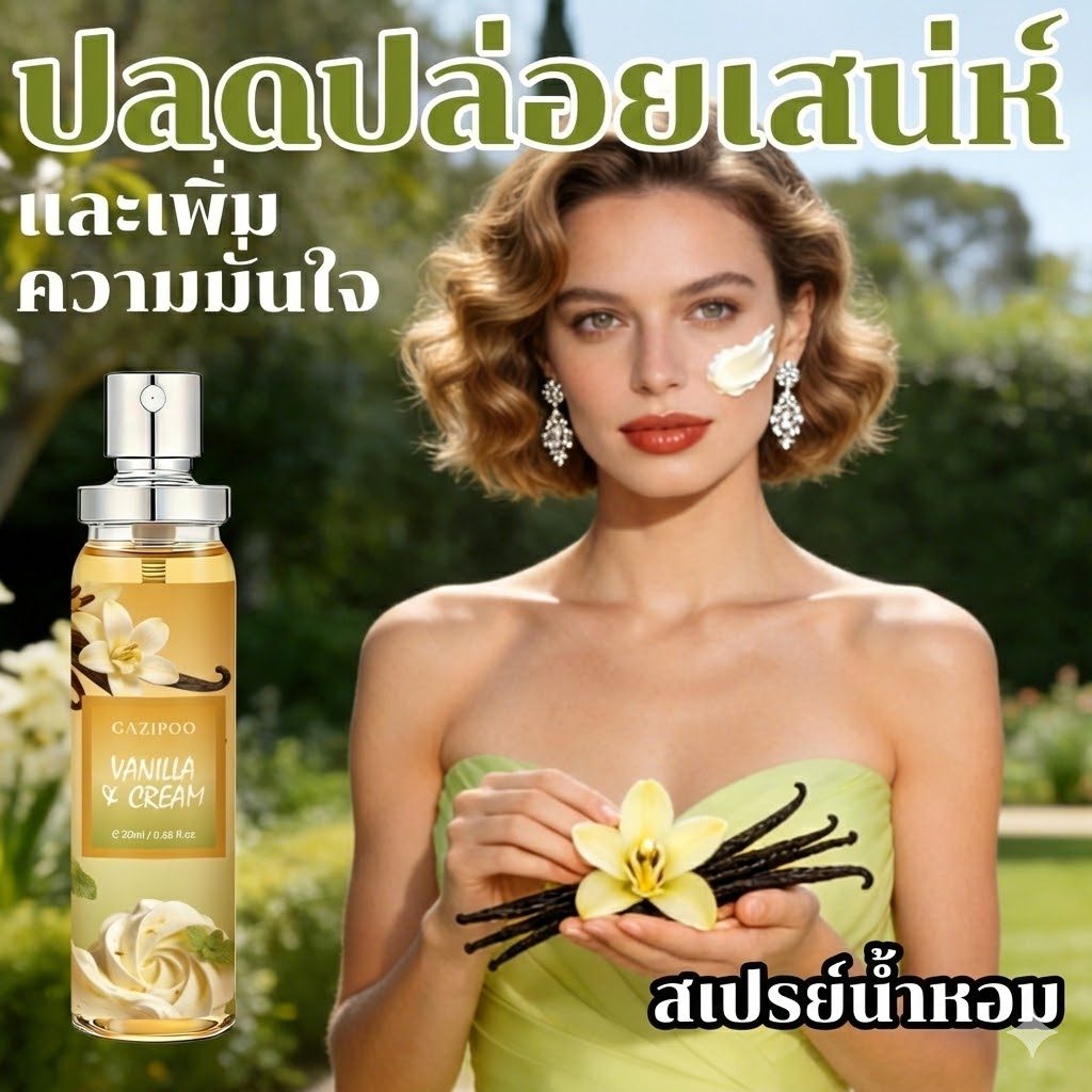 🌟 น้ำหอม Gazipoo กลิ่น Vanilla & Cream (20ml) หอมหวานวนิลา ละมุนเหมือนขนม สายคาเฟ่ต้องมี! ติดทน เย้ายวน - รูปที่ 2