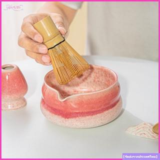 CODUPUT ชุดชามมัทฉะ 2 ชิ้น, เครื่องมือชงชาพร้อมปากเป่าเซรามิ…