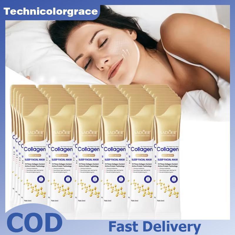 Technicolorgrace SADOER 20pcs 4ml คอลลาเจน Sleeping Facial Masks Face Skincare Moisturizing Brighten