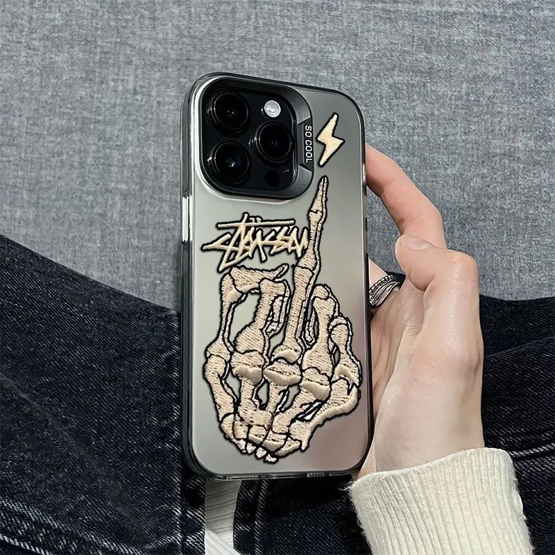 Skull ไฟฉาย Cool เหมาะสําหรับ iPhone 15 13ProMax 12Pro XSMAX 14ProMax 7 8 plus 16 17ProMax XR XS 11P