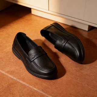 รองเท้าผู้หญิงสีดำแฟชั่น สำหรับทำงานหรือเดินทาง สบายไม่เจ็บเ…