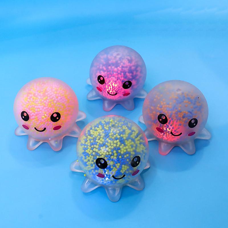 Blossom Bazaar แสงเรืองแสงปลาหมึก Vent Ball ของเล่นบีบ Bubble Octopus Ball ของเล่นบรรเทาความเครียด B