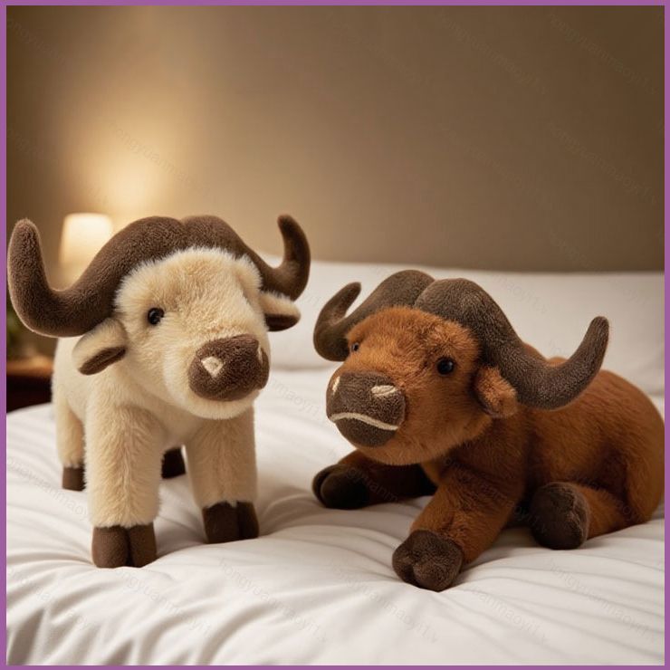 ZY1 Buffalo ตุ๊กตาตุ๊กตาของขวัญสําหรับสาวตกแต่งบ้านตุ๊กตาของเล่นหมอนเบาะสําหรับเด็กคอลเลกชัน YZ1