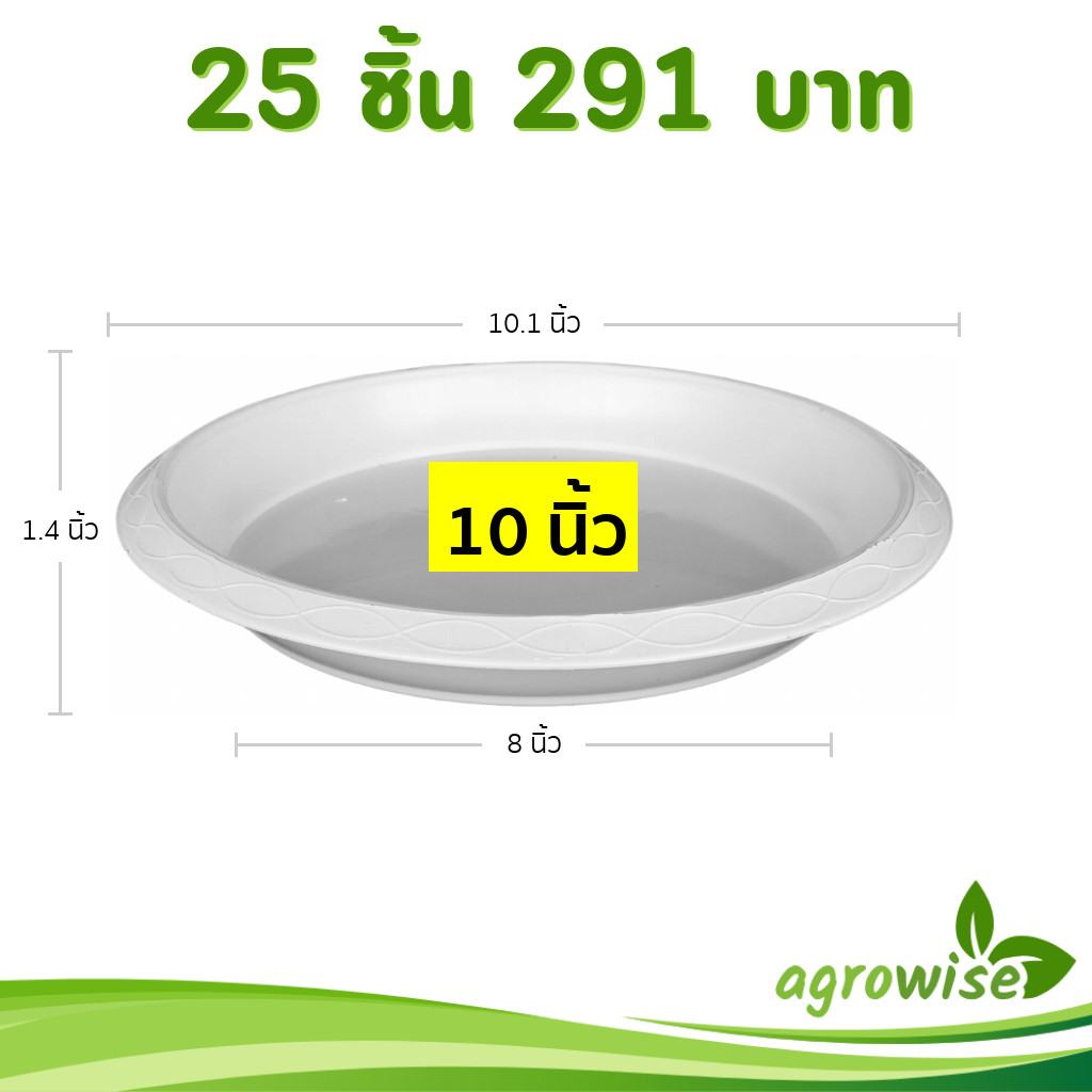 กระถาง กระถางต้นไม้ จานรองกระถางต้นไม้ 10 นิ้ว สีดำ ยกมัด 25 50 100 ใบ - รูปที่ 7