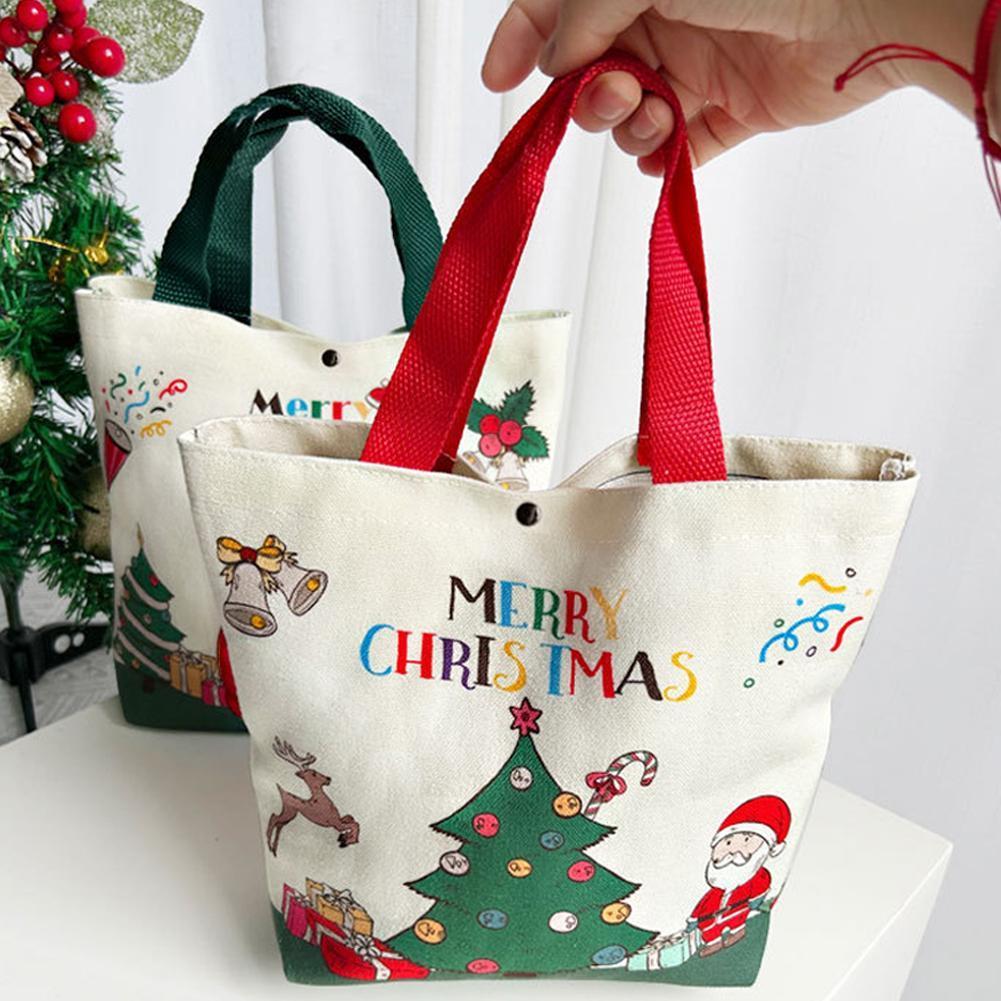 กระเป๋าโท้ตคริสต์มาส, กระเป๋าของขวัญคริสต์มาส, กระเป๋าพิมพ์ Eco งานปาร์ตี้คริสต์มาส, กระเป๋าของขวัญน