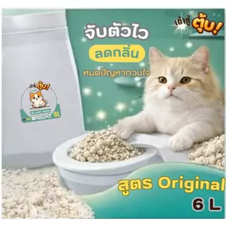 [พร้อมส่ง] เต้าหู้ตุ้บ ทรายแมวเต้าหู้แบบเกล็ด สูตรออริจินอล 6L 🐈 จับตัวไว ทิ้งชักโครกได้ ไร้ฝุ่น 99%