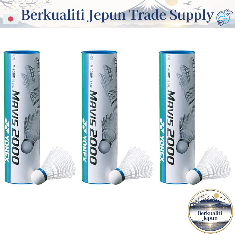 YONEX Mavis 2000P Badminton Shuttlecocks - 18 Count (6 per Tube) - Nylon & Natural Cork - Ideal for 