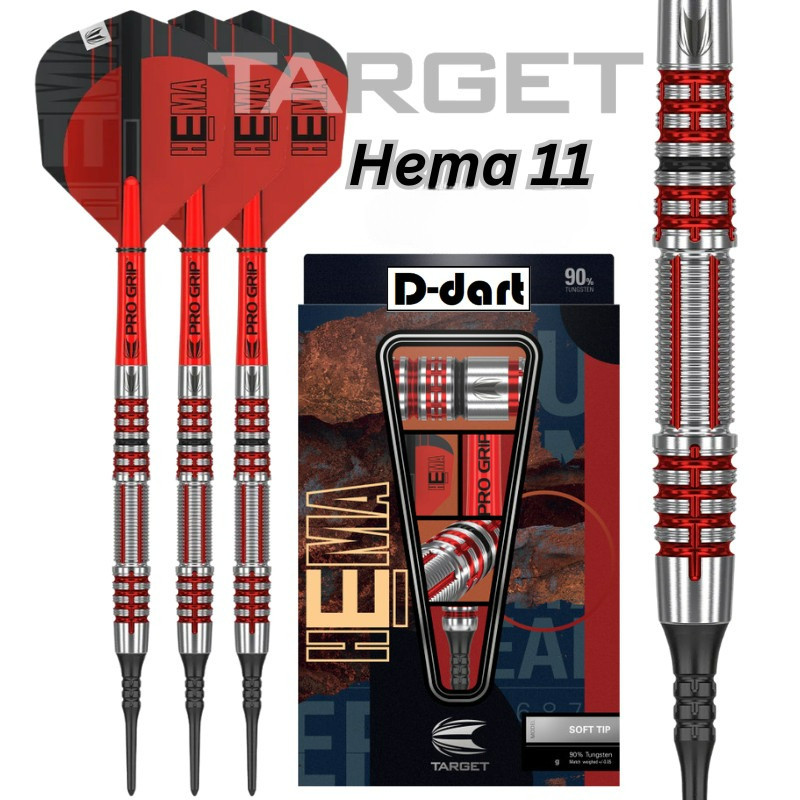 TARGET SOFT TIP DARTS - 19G Hema 11 90% TUNGSTEN DART SET ELECTRONIC DART