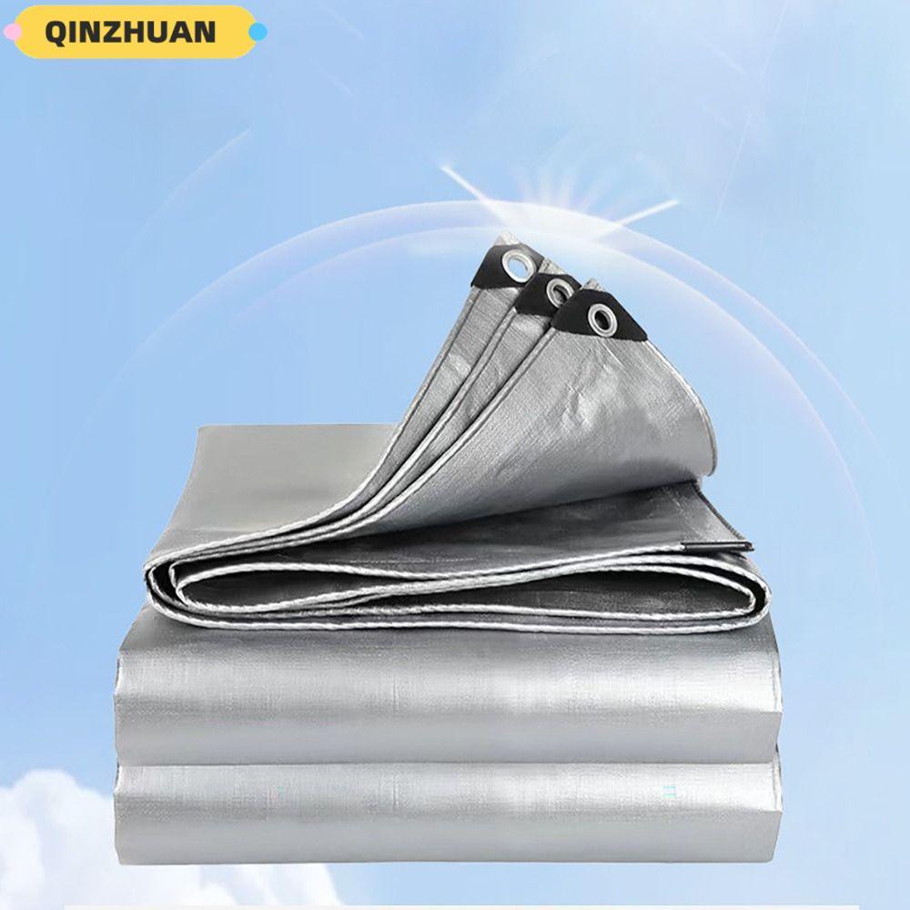 QINZHUAN ผ้าใบ PE, 2mX3m Camping เต็นท์เสื่อผ้ากันฝน,ผ้ากันน้ําเรือรถบรรทุก Canopys กันสาดกลางแจ้งเฟ