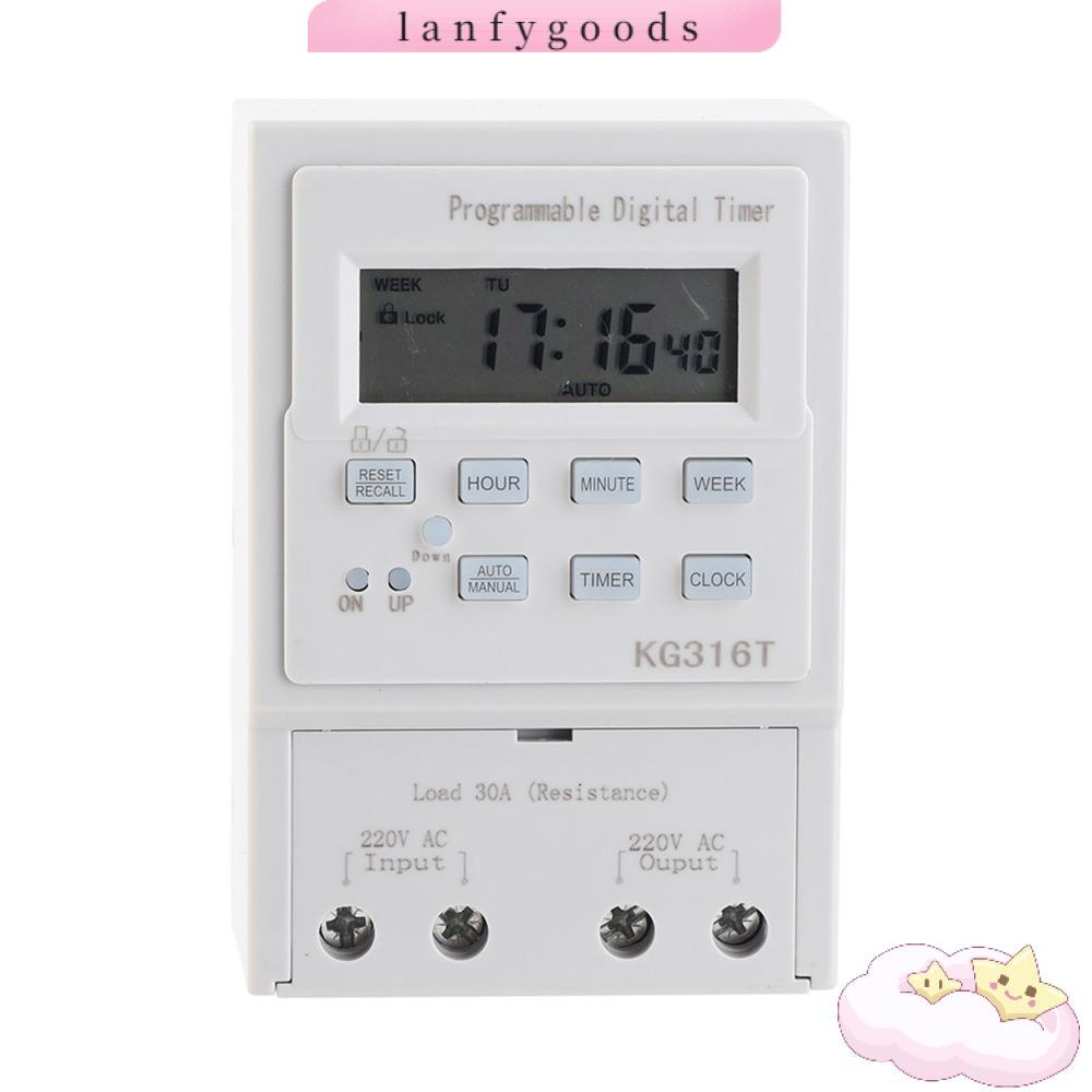 LANFYGOODS โปรแกรม Timer, Microcomputer 30A Digital Timer Switch, Smart Home AC 220V 1Min - 168H 1W 